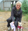 Biewer x Chihuahua with owner Janet collecting her rosette 